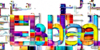 eBay平台官方Logo，多颜色字母拼接标志