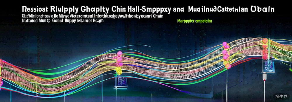 全球供应链网络韧性示意图，展示多中心、多路径的网状结构，对比传统单一链状结构的脆弱性