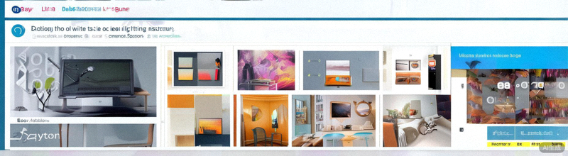 eBay拍卖商品列表界面与出价竞拍过程示意图