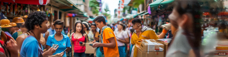 拉美地区消费者使用手机购物与跨境包裹派送场景