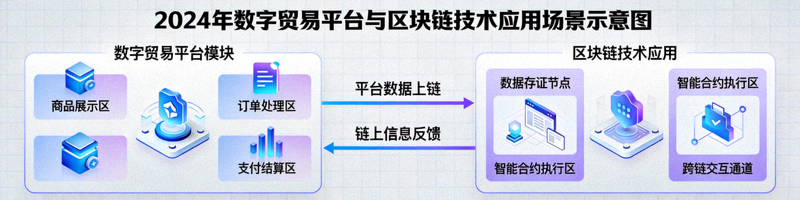 2024年数字贸易平台与区块链技术应用场景示意图
